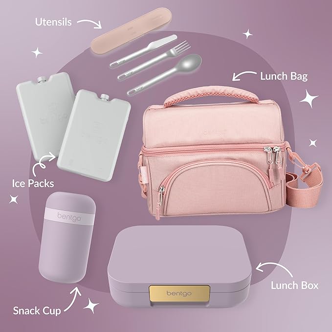 Bentgo Modern - Leak-Resistant Bento Lunch Box For Adults, Teens, & Larger Appetites; Reusable BPA-Free Meal Prep Container with 3 or 4 Compartments, Dishwasher/Microwave Safe; 44oz (Orchid)