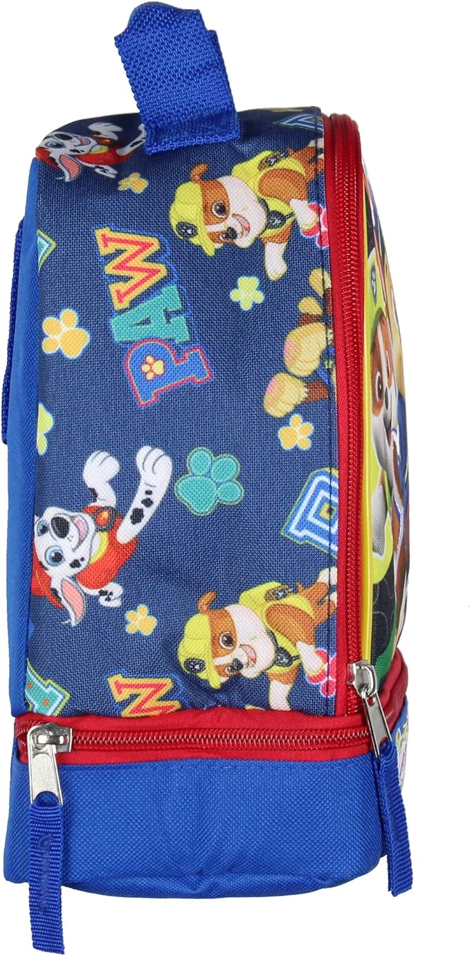 Paw Patrol Lunch Box Skye Rubble Chase Marshall Insulated Dual Compartment Kids Lunch Bag Tote