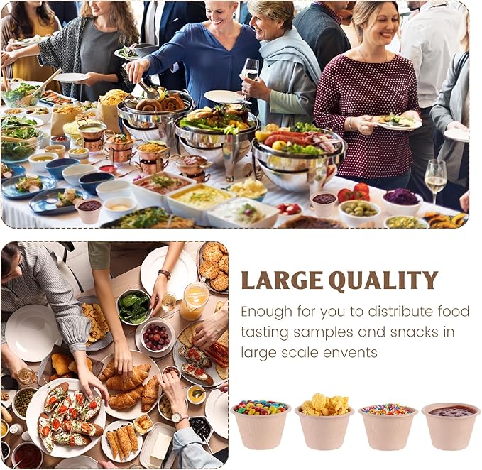 Zubebe 800 Pack Disposable Souffle Cups 4 oz Condiment Cups Paper Snack Cups Small Food Portion Containers Mini Sample Cups Tasting Cups for Parties Picnics Barbecues Travel and Events (Natural Color)