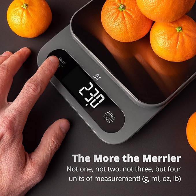 Greater Goods High Capacity Kitchen Scale, A Premium Food Scale, Weighs in Grams and Ounces with 22 Pound Capacity, Hi-Def LCD Screen, and Stainless Steel Platform