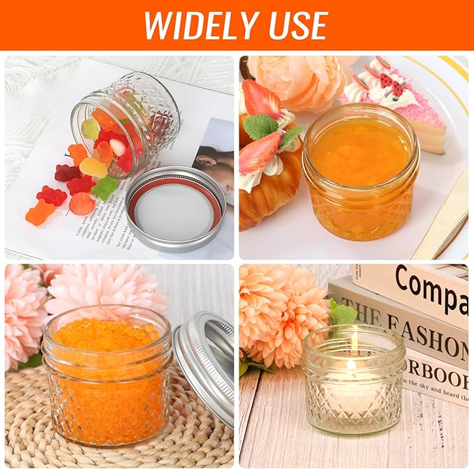 Alotpower 4 oz Mason Jars with Lids 40pack, Mini Mason Jars with Lids and Bands,Empty Small Mason Jars 4 oz for Jam Herbs Spice Honey Storage(4 fl. oz, Set of 40)