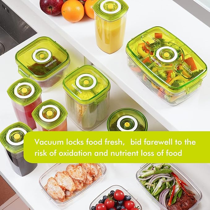 Vacuum Seal Food Storage Containers - Fresh Save, Keep Dry for for Grains, Pet Food & Bulk Buying - 2 Pcs +1 Pc, BPA Free, Leak Proof - Dishwasher, Freezer & Microwave Safe