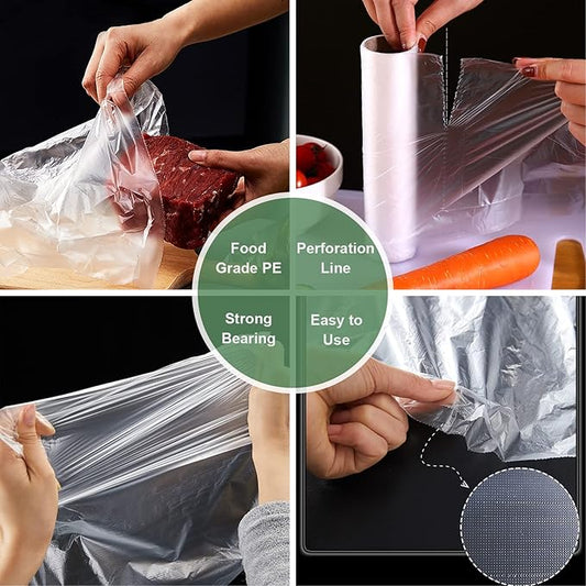 12 X 20 Inches Plastic Produce Bag on a Roll, Clear Bags for Fruits, Vegetable,350 Bags/Roll,10 Rolls