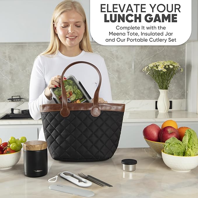 Bliss - Modern Leak proof Stainless Steel Lunch Box for Adults I Microwave safe | Metal Bento Box with 3 Compartments, Stainless steel Lunch Container, Metal Food Storage| Salad container