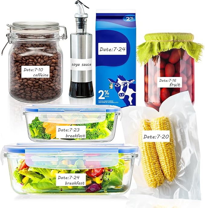 1200 Blank Removable Freezer Labels Water Oil Resistant with Perforation Line for Easy Distribution and Use,Apply Food containers Jars,and Kitchen Pantry Organization (1 "x 2")
