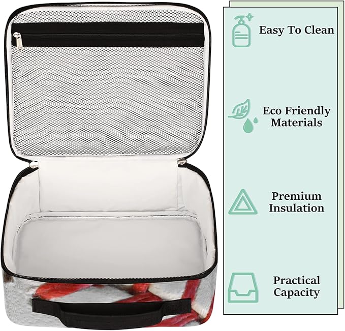 Baseball Print Insulated Lunch Box for Boys Girls Adult Sport Reusable Back to School Insulated Lunch Bag, Leakproof Meal Prep Tote Kit Cooler Bag Lunch Tote Bag for Work Beach Outdoor