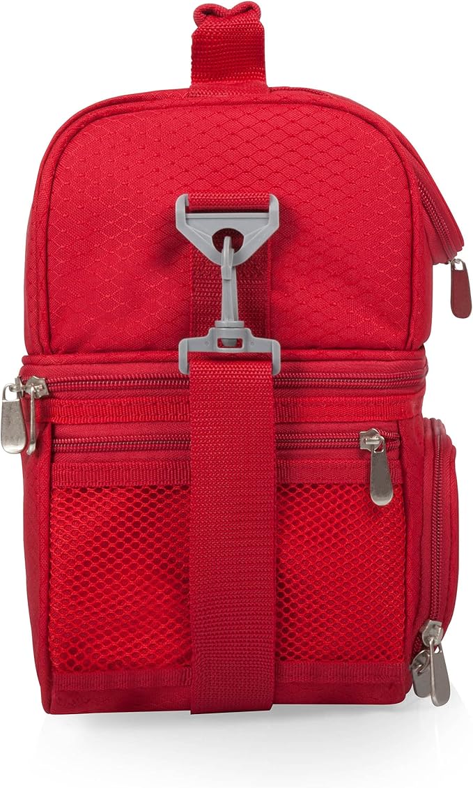 PICNIC TIME Disney Minnie Mouse Pranzo Lunch Bag, Insulated Lunch Box with Utensil Set, Lunch Cooler Bag, (Red) 11 x 7.5 x 12