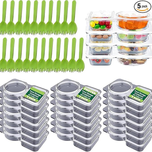 21Set Reusable Snack Containers with Lids,Snack Pack Containers for Portion Control and Meal Prep Lunch Containers for School Office Travel
