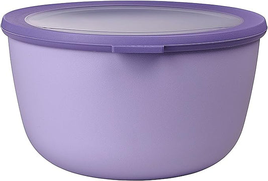 Mepal Cirqula 101oz/3,000ml Multi Food Storage & Serving Bowl with Transparent Lids | Perfect for Food Prep | Microwave & Dishwasher Safe | Nordic Lilac | Made in Holland