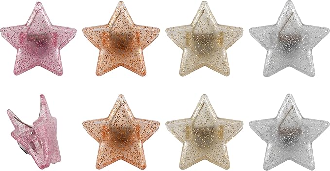 COOK WITH COLOR Cute Bag Clips - Magnetic Chip Clips for Airtight Seal, Stars, Pack of 8