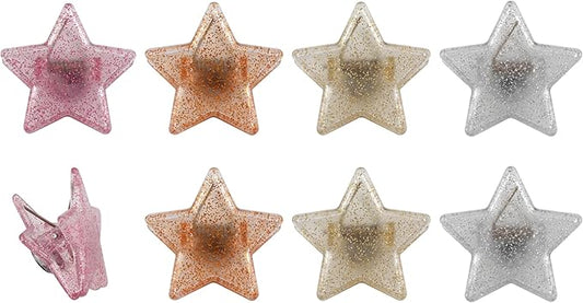 COOK WITH COLOR Cute Bag Clips - Magnetic Chip Clips for Airtight Seal, Stars, Pack of 8