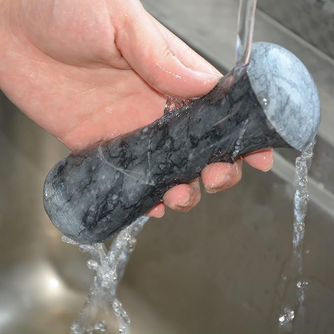 Tianman Marble Replacement Pestle 5.9" Length Polished, Use Pestle on Both Ends (Only Pestle Mortar Not Included) (Black Marble Polished)