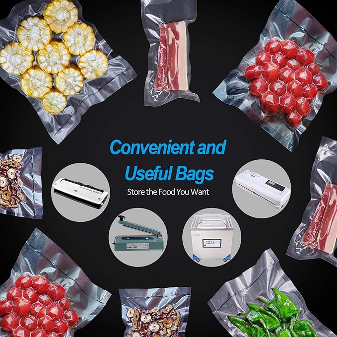 CANLENPK 2.7×4 Inch/7x10cm Mini Vacuum Sealer Bags,Small Precut Food Storage Bag,Seal Meal Snack Fruit Nut,Boil Steam Heat Freeze,Commercial Grade Heavy Duty Sealable Bags(100PCS, Transparent)