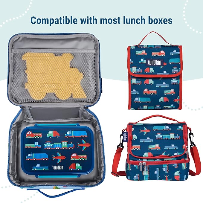 Wildkin Kids Ice Packs (4 Packs) for Boys & Girls, Perfect for Daycare & Preschool Slim & Reusable Ice Packs, Keep Lunches Fresh & Cool for School & Travel, Portable Ice Packs for Kids (Train)