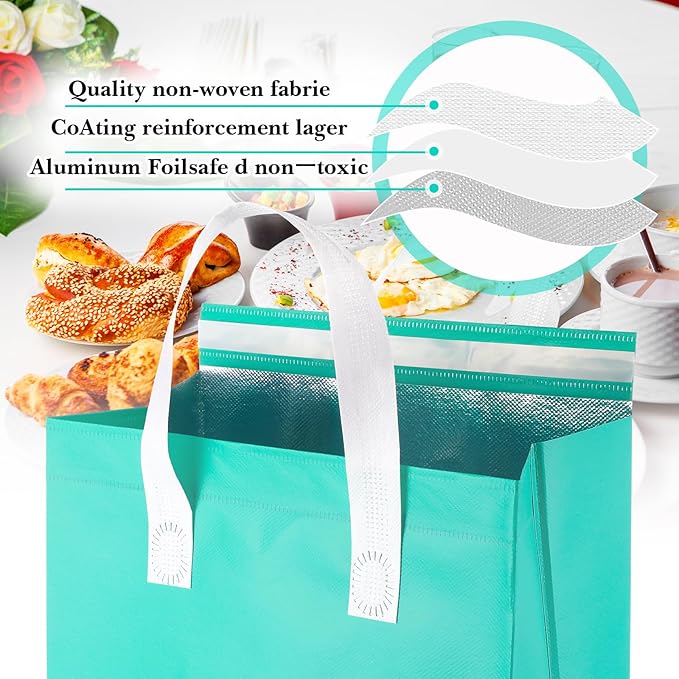 40pcs Insulated Take Away Bags,Thermal Insulation Food Bag for Coffee,Milky Tea,Take-away Dinner,Fresh Seafood,Cold or Warm Food drive for Restaurant,Retail Store or Picnic/BBQ (four colors)