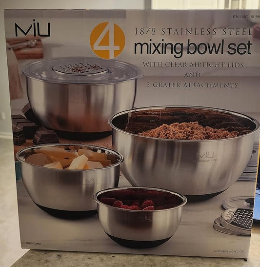 MíU Stainless Steel Mixing Bowls with Graters, Set of 4