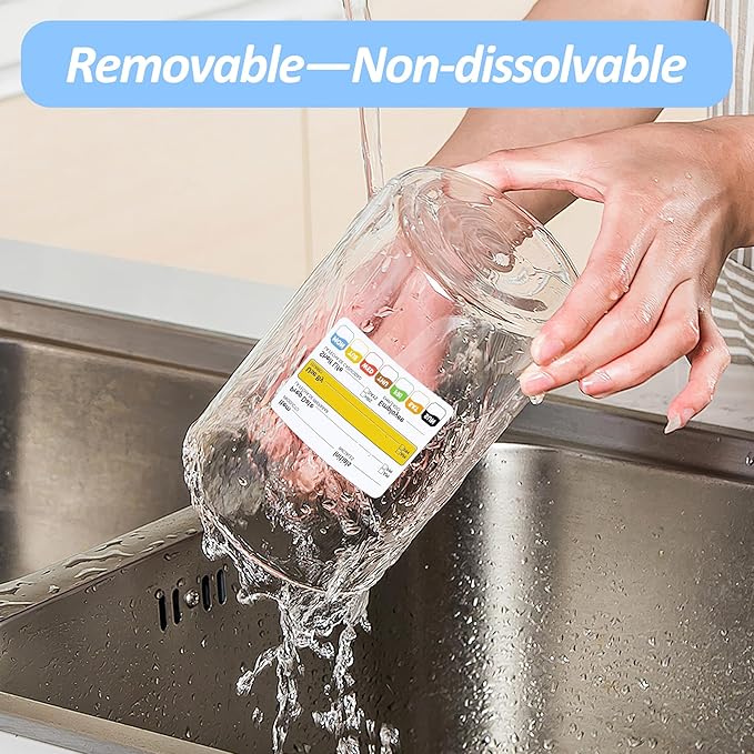 300 Pcs Restaurant Quality Shelf Life Food Rotation Labels Vinyl, 2” x 3” Self-Adhesive Removable Freezer Food Labels, Perfect for Reusable Containers, Easy to Remove, Food Safety Date Sticker