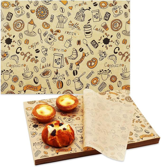 Premium Deli Paper Sheets 11"x15" - 300Pcs Greaseproof Liners for Food Boats, Pre Cut Deli Sandwich Wrappers, Best Kraft Food Wrapping Paper Sheets for Picnic, Festival, Fair or BBQ.