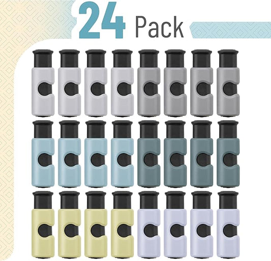 Mr. Pen- Squeeze and Lock Bread Bag Clips, 24 Pack, Squeeze and Lock Bread Clips, Bag Clips for Food Storage, Snack Clips for Food Packages, Food Clips for Bags, Plastic Bag Clip, Food Bag Clips