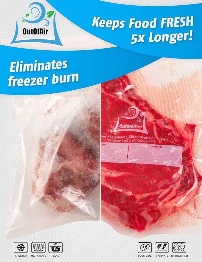 11" x 100' Vacuum Sealer Bags Rolls & Dispenser Cutter Box - BPA Free, 4 mil thick - Great for Sous Vide - Works with Food Saver Machines