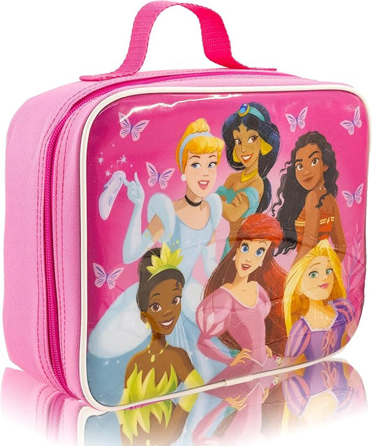 Disney Princess Lunch Box for Kids | Insulated Lunch Bag Lunch Box for Girls, Boys, Unisex, Toddlers| Disney Princess Pink Reusable Lunchbox