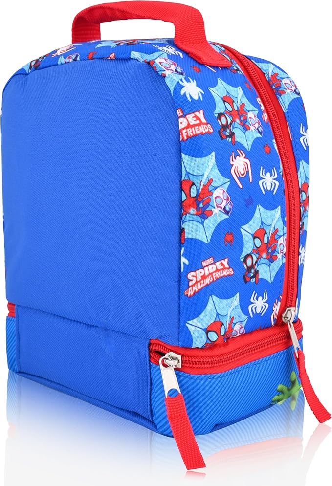 Fast Forward Marvel Spidey and His Amazing Friends Lunch Box for Kids | Insulated Lunch Bag Lunch Box for Boys, Girls, Toddlers | Spidey and His Amazing Friends Blue Reusable Lunchbox