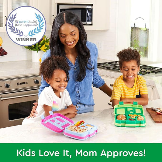 Bentgo Kids Prints Leak-Proof, 5-Compartment Bento-Style Kids Lunch Box - Ideal Portion Sizes for Ages 3-7, Durable, Drop-Proof, Dishwasher Safe, & Made with BPA-Free Materials (Safari)