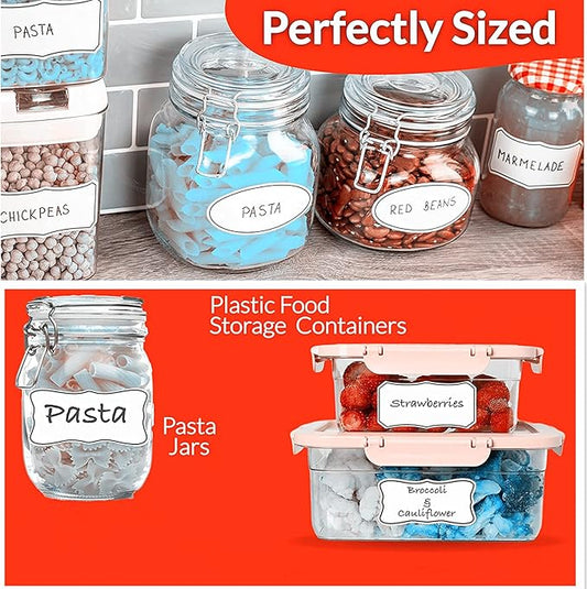 Hybsk Removable Freezer Food Labels for Jars Easy Peel Off - Frozen Food Storage Labels That Leave No Sticky Residue After Use (Type 2)