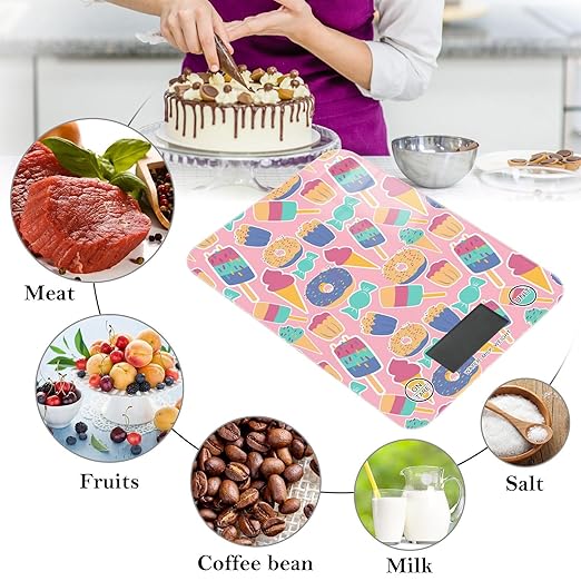Food Scale Kitchen Scale for Baking Cooking Digital Food Weighing Measuring Scale Small Waterproof Electric Food Scale Dessert Pink