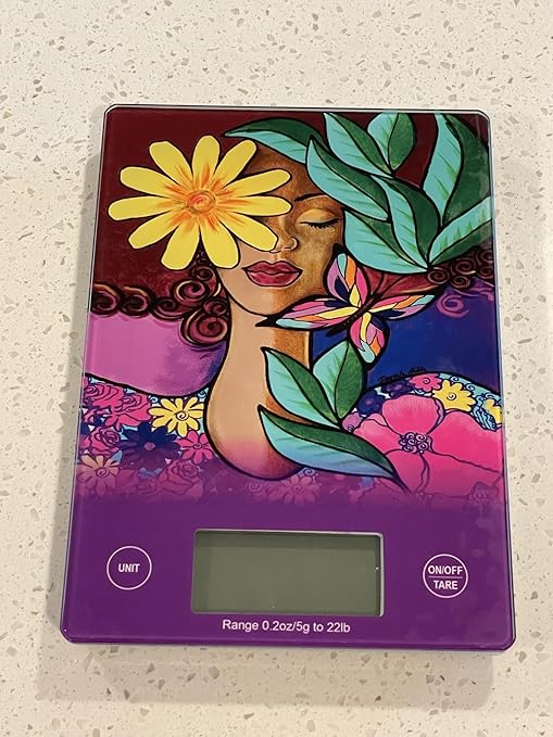 Digital Kitchen Scale for African American Women, in Grams, Ounces, Milliliters & Pounds, LCD Display, for Meal Prep, Cooking and Baking