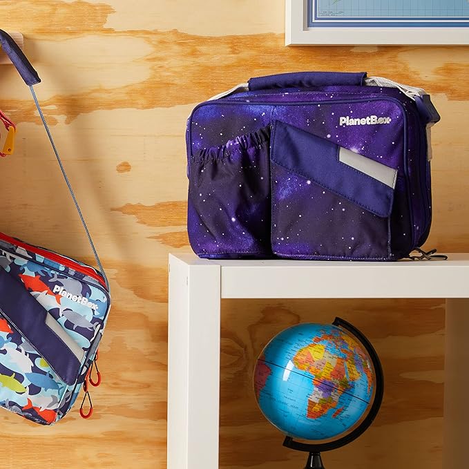 PlanetBox Insulated Lunch Bag Easy to clean and Durable Carry Bag with Pockets for Snacks and Drinks, and adjustable straps Stardust