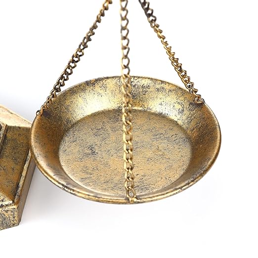 Farmhouse Table Libra Scale Decor, Metal Centerpiece Balance for Justice Home Decorative with Vintage Style Gold