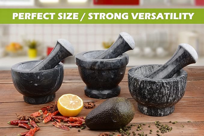 Tianman Marble Replacement Pestle 5.9" Length Polished, Use Pestle on Both Ends (Only Pestle Mortar Not Included) (Black Marble Polished)