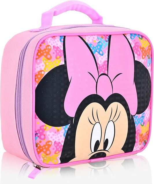 Disney Minnie Mouse Lunch Box for Kids | Insulated Lunch Bag Lunch Box for Girls, Boys, Unisex, Toddlers| Disney Minnie Mouse Pink Reusable Lunchbox