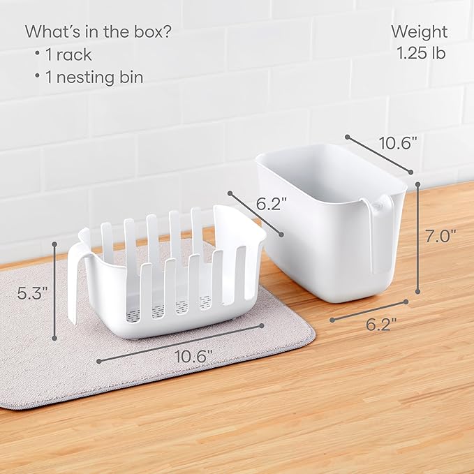 YouCopia Dry&Store Reusable Bag Drying Rack and Bin Set, Silicone Bags Organizer and Storage