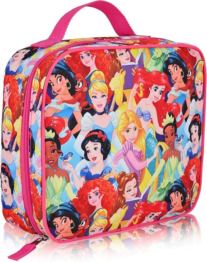 Disney Princess Lunch Box for Kids | Insulated Lunch Bag Lunch Box for Girls, Boys, Unisex, Toddlers| Disney Princess Multicolor Reusable Lunchbox