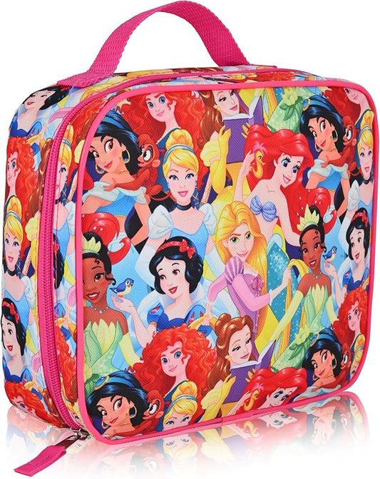 Disney Princess Lunch Box for Kids | Insulated Lunch Bag Lunch Box for Girls, Boys, Unisex, Toddlers| Disney Princess Multicolor Reusable Lunchbox