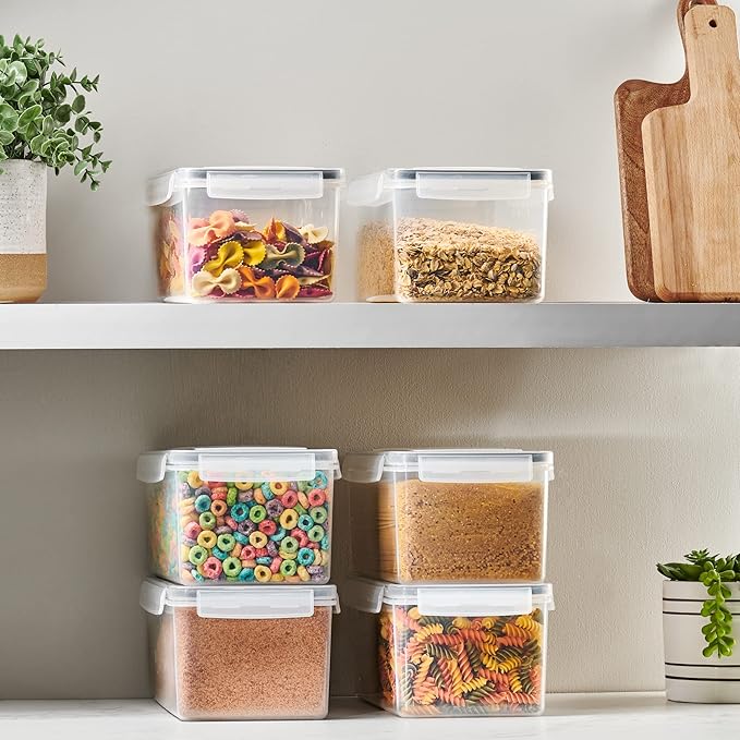 Airtight Food Storage Containers Set of 4 - Pasta storage Containers for Pantry Organization and Storage, BPA Free Spaghetti Container, Air Tight House Kitchen Storage Containers With Lids