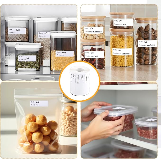 800Pcs Removable Freezer Labels,1 x 3 Inch Food Labels for Food Containers Food Date Stickers Refrigerator Food Storage Labels Easy Clean No Residue