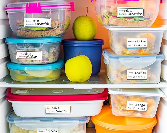 300 Removable Freezer Food Labels, 1 x 2 Inch, Waterproof, Oil Resistant Canning Jar Labels, Clean, No Residue