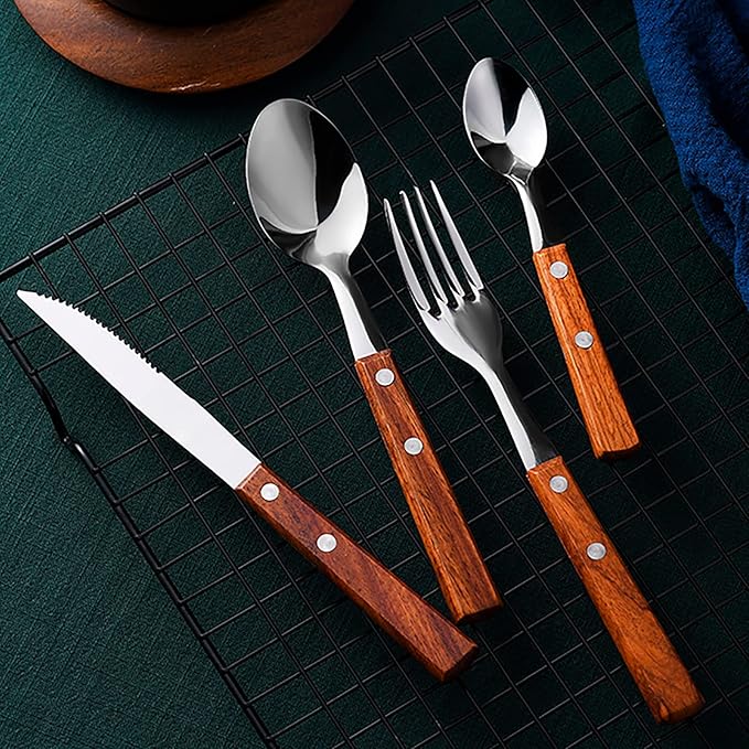 Portable Utensils Set with Case 18/8 Stainless Steel Silverware Set Reusable Utensils Set for Lunch Box Ideal for Travel Camping 4 Pcs Set