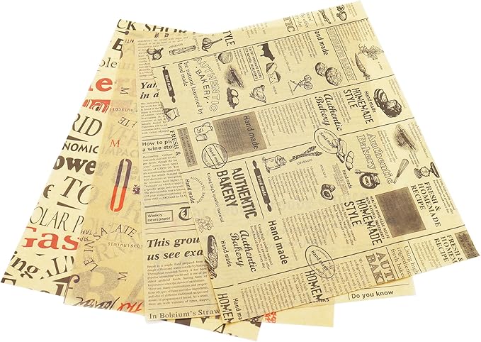 Grease Proof Liners 13.8" x 9.8" Deli Wrap 200 Pack. Best Kraft Food Wrapping Paper Sheets for Picnic, Festival, Fair or BBQ. Perfect Liner for Tray, Basket or Boat (Kraft Bake)