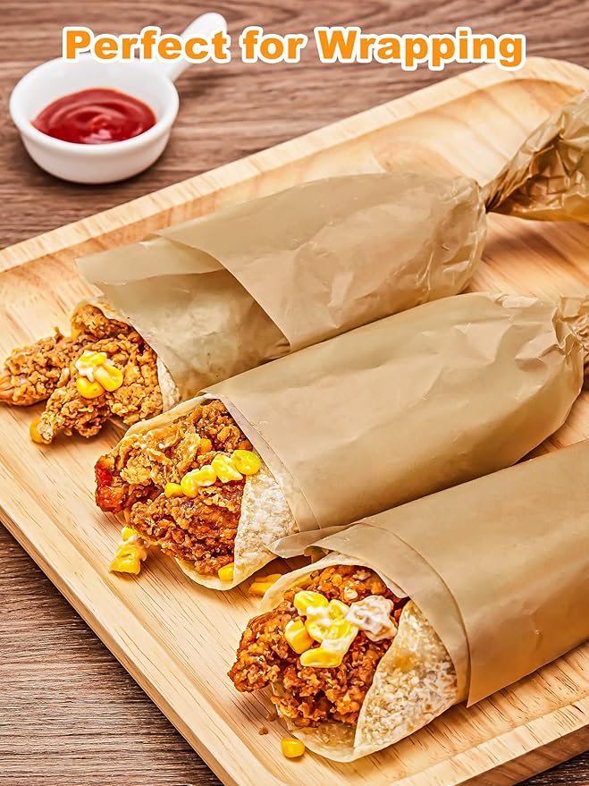 SMARTAKE 12 x 12 Inches Wax Paper for Food, 500 Pcs Non-Stick Hamburger Patty Paper, Square Sandwich Separators Wrapping Paper, for Lunch, Restaurants, Barbecues, Picnics, Parties, Unbleached