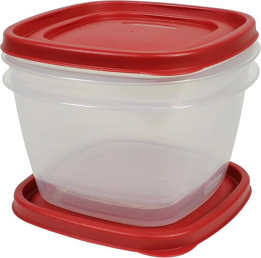 Rubbermaid Easy Find Lids Food Storage Containers, 7 Cup, Racer Red, 4-Piece Set