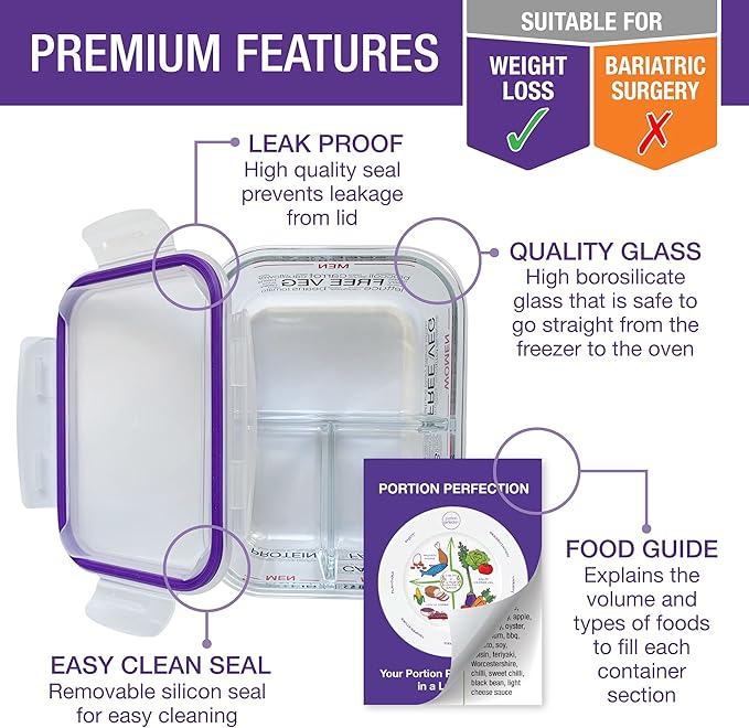 Kit-n-Karry Portion Control Containers with Bag Included - Food Portion Container, Stackable Snack Containers, Insulated Pail, Ice Brick, Portable Cutlery Kit, Dressing Container and Napkin