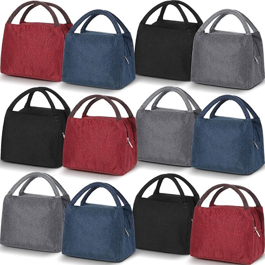 Chunful 12 Pcs Lunch Bags Bulk Insulated Reusable Lunch Bags Pouch with Aluminum for Women Adult School Office Work Employees