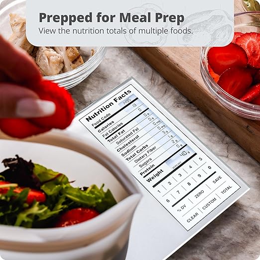 Nutrition Scale by Greater Goods with Food Grade Glass, Perfect for Calorie Counting, Meal Prep, and Weight Loss (Pearl Gray)