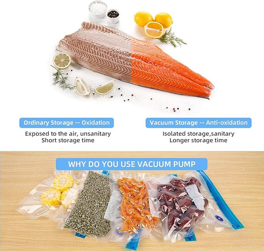 Sous Vide Bags,30 PCS Reusable Vacuum Sealer Bags for Food with 6 Sealing Clips, Reusable Vacuum Food Storage Bags, Bags for Vacuum Sealer, BPA Free (13.4x10.2 Inch)
