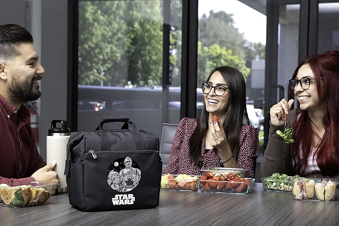 PICNIC TIME Star Wars Droids On The Go Lunch Bag, Soft Cooler Lunch Box, Insulated Lunch Bag, (Black)