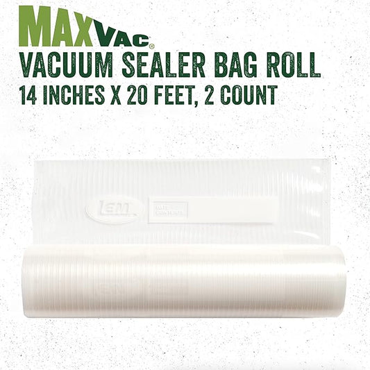 LEM MaxVac 2-Piece Vacuum Bag Rolls | 14" x 20'